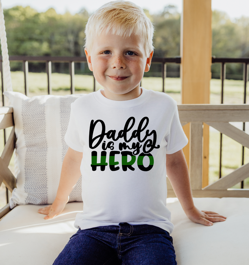 Daddy Is My Hero © Toddler Tee  (Thin Green Line)