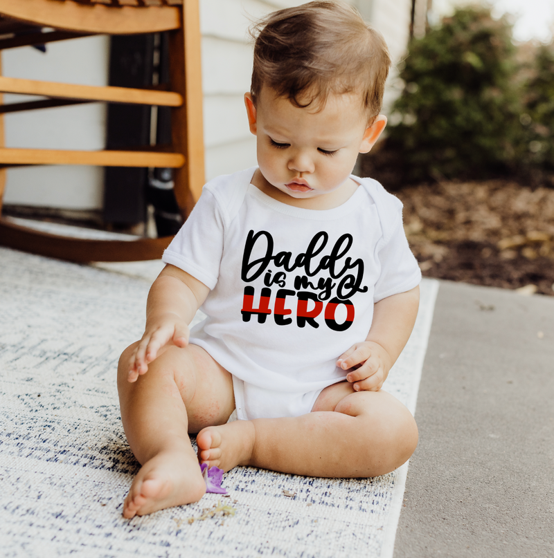 Daddy Is My Hero © Infant Bodysuit (Thin Red Line)
