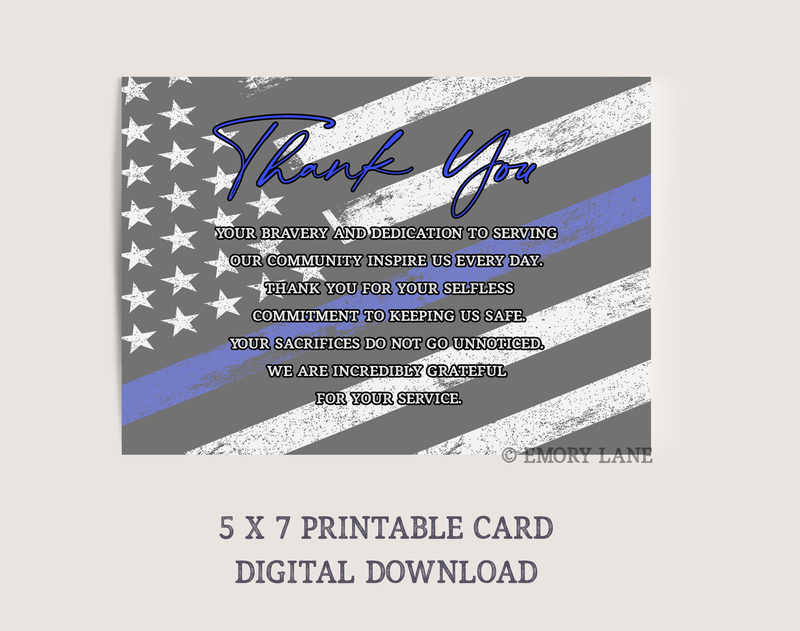 Thank You For Your Service (Flag) Digital Download // PRINTABLE CARD