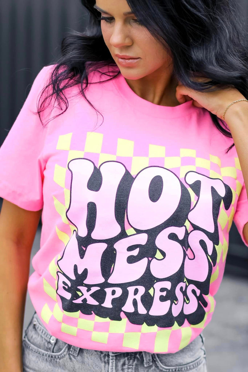 Hot Mess Express © Unisex Tee (Neon Pink) // FINAL SALE