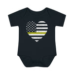 Grunge Heart Flag © Infant Bodysuit (Thin Gold Line)