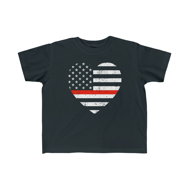 Grunge Heart Flag © Toddler Tee (Thin Red Line)