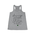 She Prays For The Safety Of Her Hero © Flowy Racerback Tank (Thin Green Line)