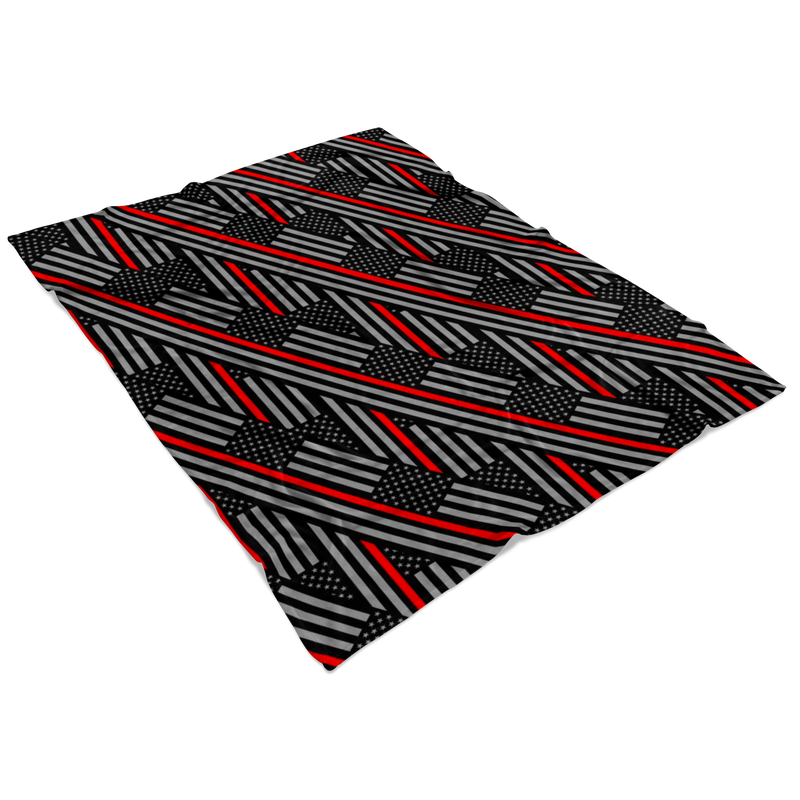 Simple Flags Thin Red Line Fleece Blanket