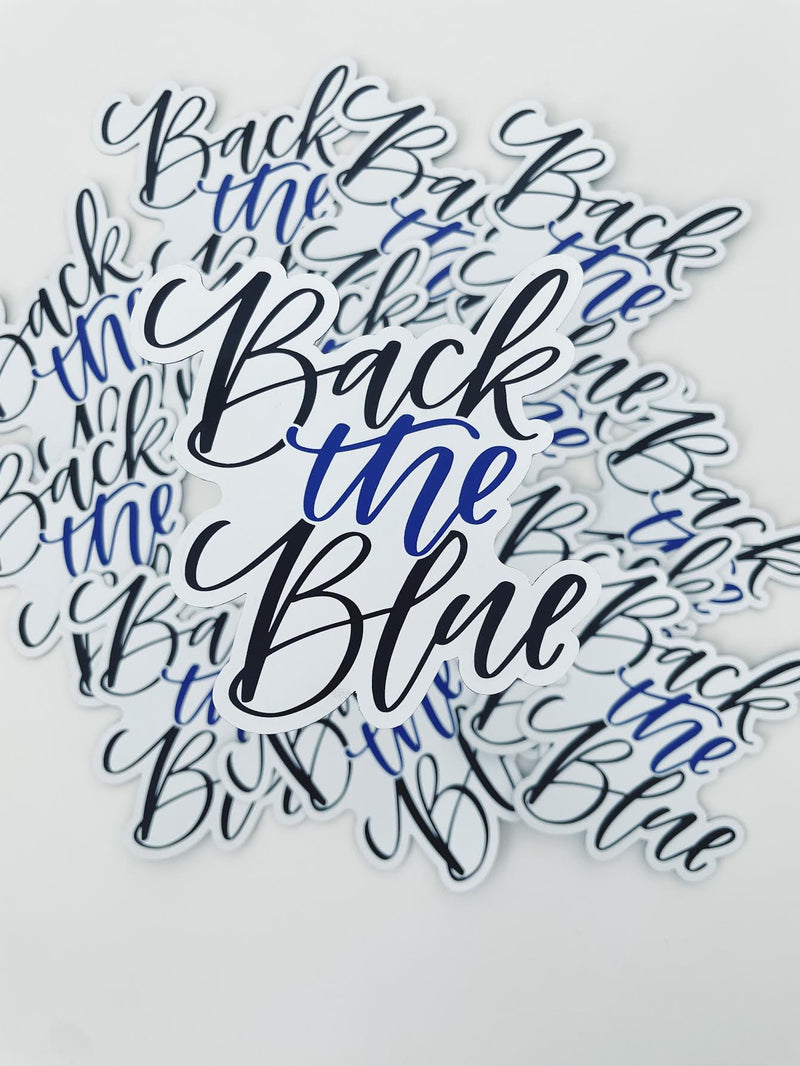 Back The Blue Script © Printed Magnet