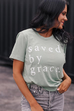 Saved By Grace © Unisex Tee (Heather Sage) // FINAL SALE