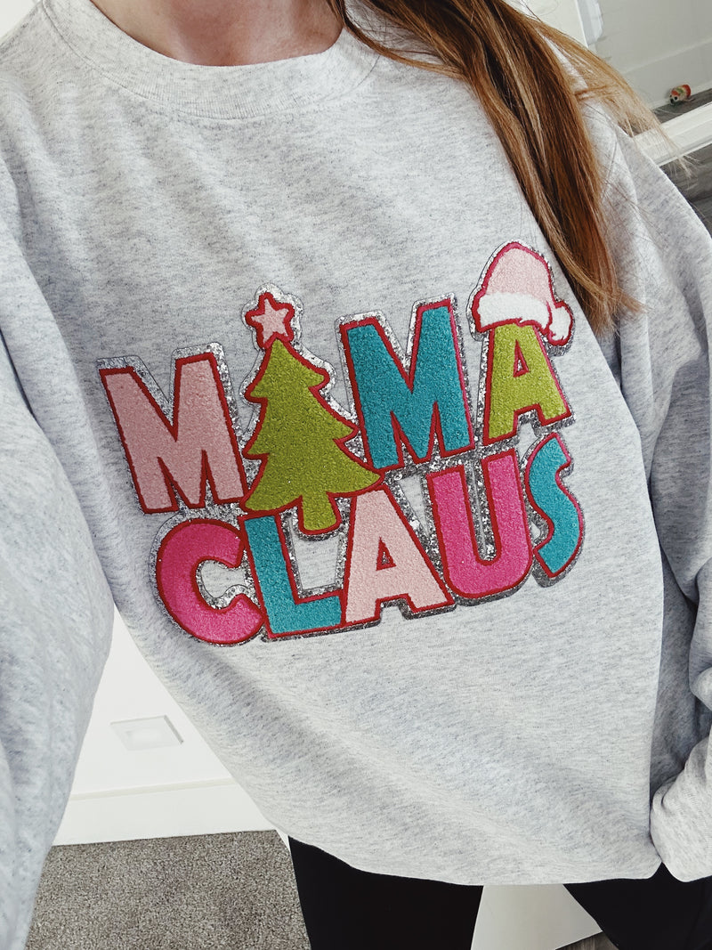 Mama Claus Chenielle Patch © Unisex Crewneck Sweatshirt // FLASH SALE