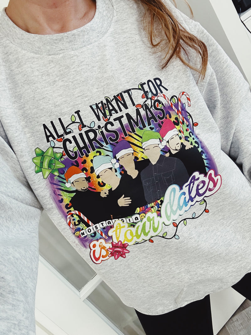 All I Want For Christmas Is (NSYNC) Tour Dates © Unisex Crewneck Sweatshirt