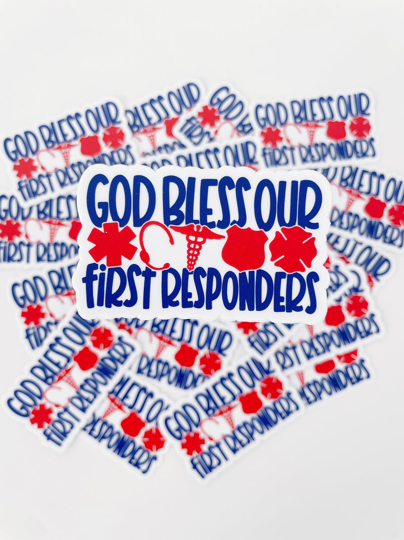 God Bless Our First Responders © Printed Decal