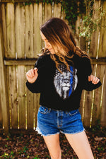 Not One Of The Sheep TBL Distressed Lion © Ladies Cropped Hooded Sweatshirt // FINAL SALE