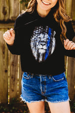 Not One Of The Sheep TBL Distressed Lion © Ladies Cropped Hooded Sweatshirt // FINAL SALE