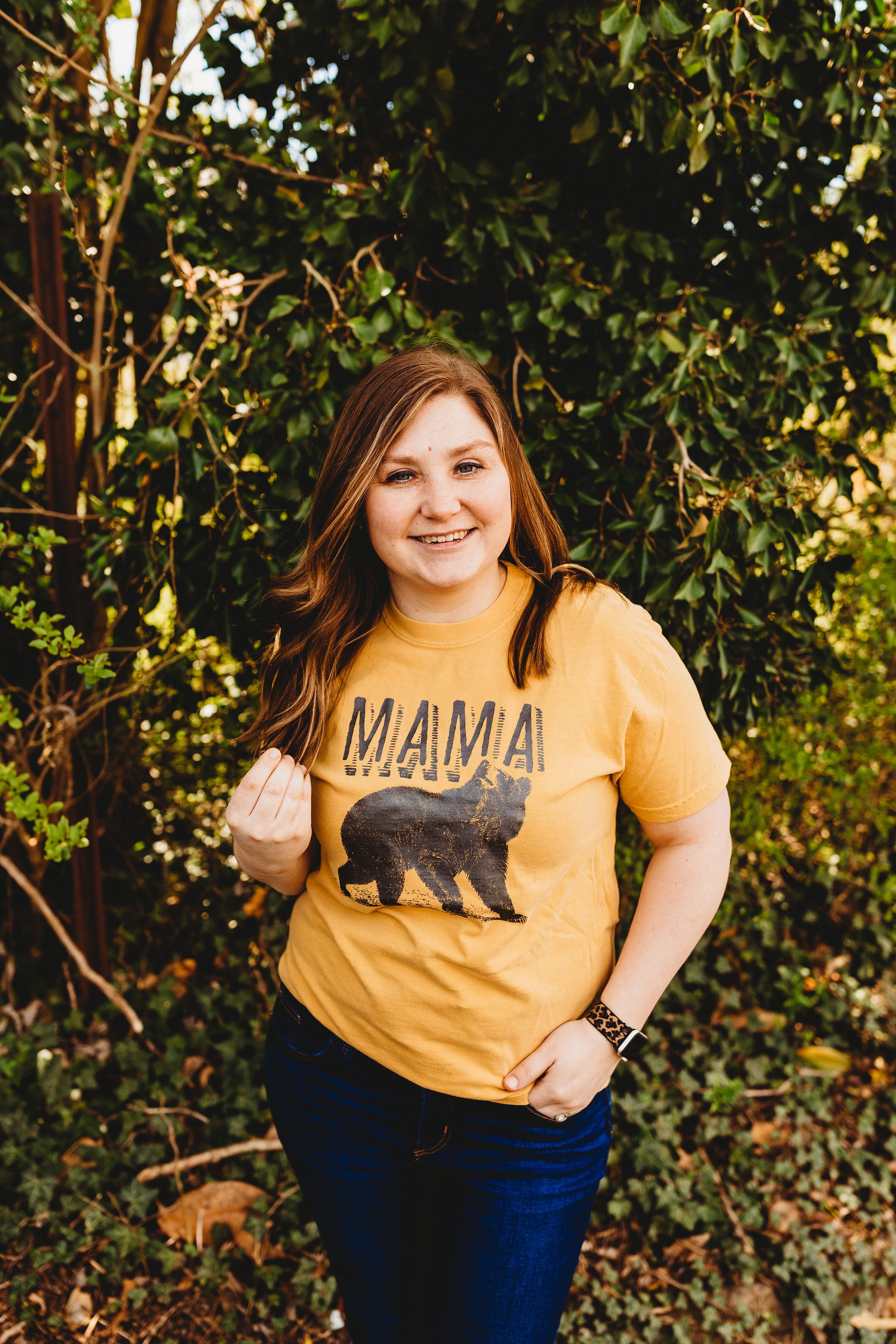 Mama Bear © Comfort Colors Tee (Mustard) – Emory Lane