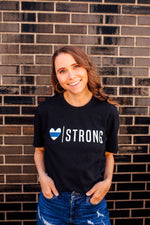 Heart Strong © Unisex Top (Thin Blue Line) // Black Heather