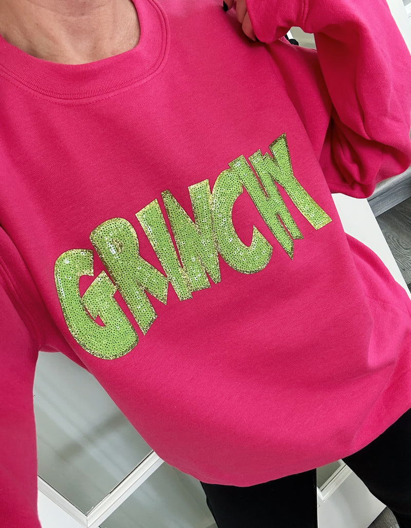 GRNCHY Sequin Patch Unisex Crewneck Sweatshirt // FLASH SALE