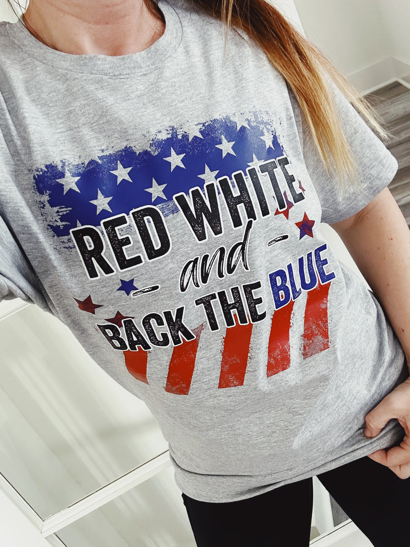 Red White And Back The Blue (Distressed) © Unisex Top