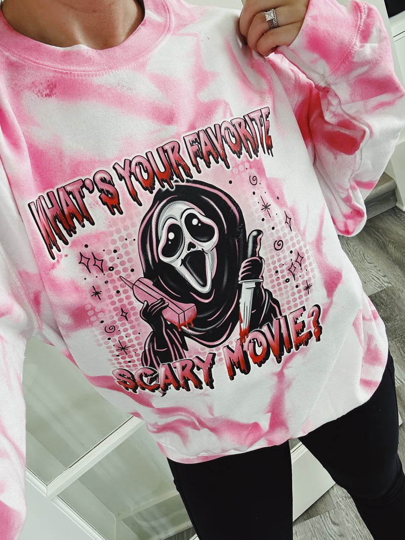 What's Your Favorite Scary Movie? Unisex Dyed Crew Sweatshirt (FINAL SALE)