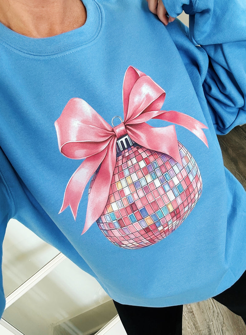 Disco Christmas Ornament Unisex Crewneck Sweatshirt