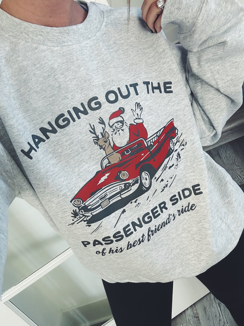 Hanging Out The Passenger Side Unisex Crewneck Sweatshirt