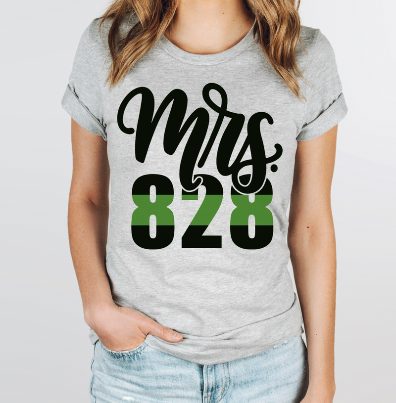 The ORIGINAL Mrs Badge Number © Unisex Tee (Thin Green Line) // Final Sale