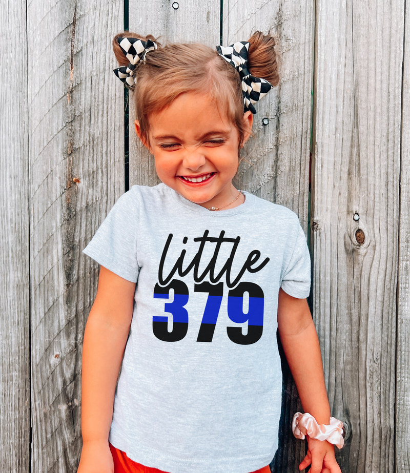 The ORIGINAL Little Badge Number © Toddler Tee (Thin Blue Line) // FINAL SALE