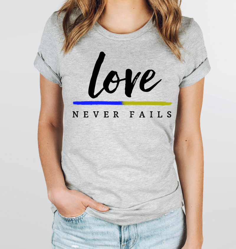Love Never Fails © Unisex Top (Thin Blue / Gold Line Duo)