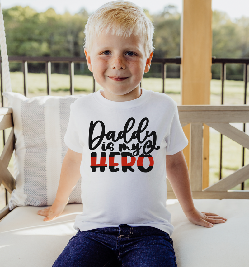 Daddy Is My Hero © Toddler Tee  (Thin Red Line)