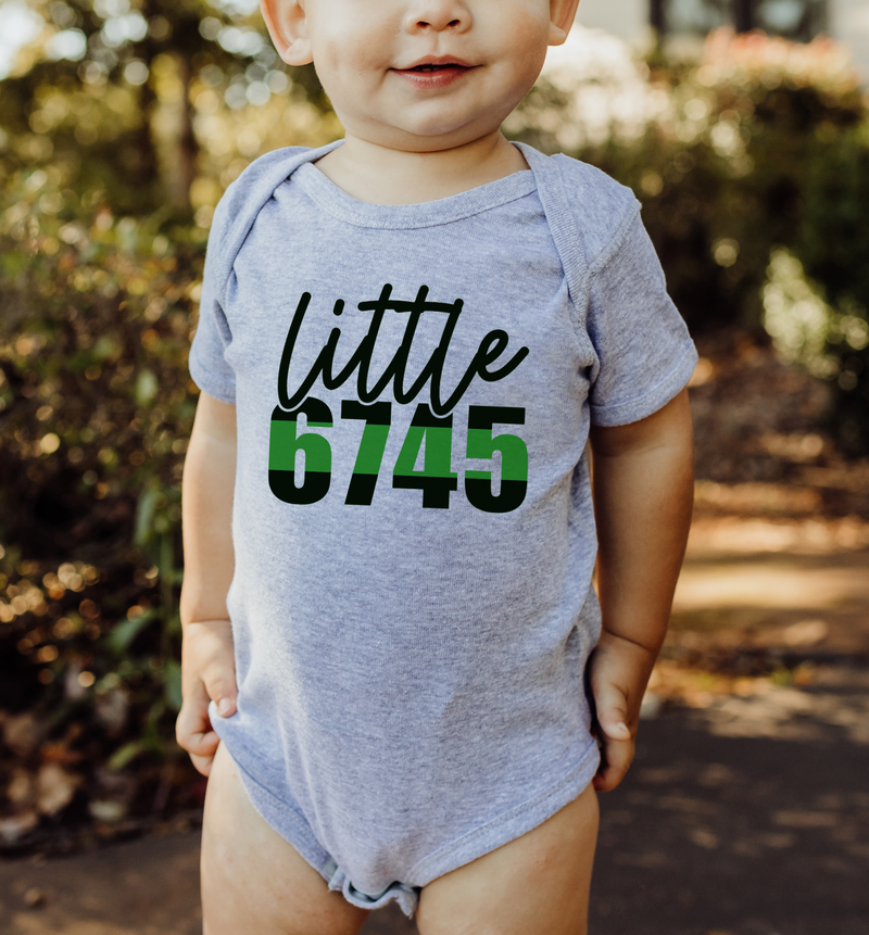The ORIGINAL Little Badge Number © Infant Bodysuit (Thin Green Line)
