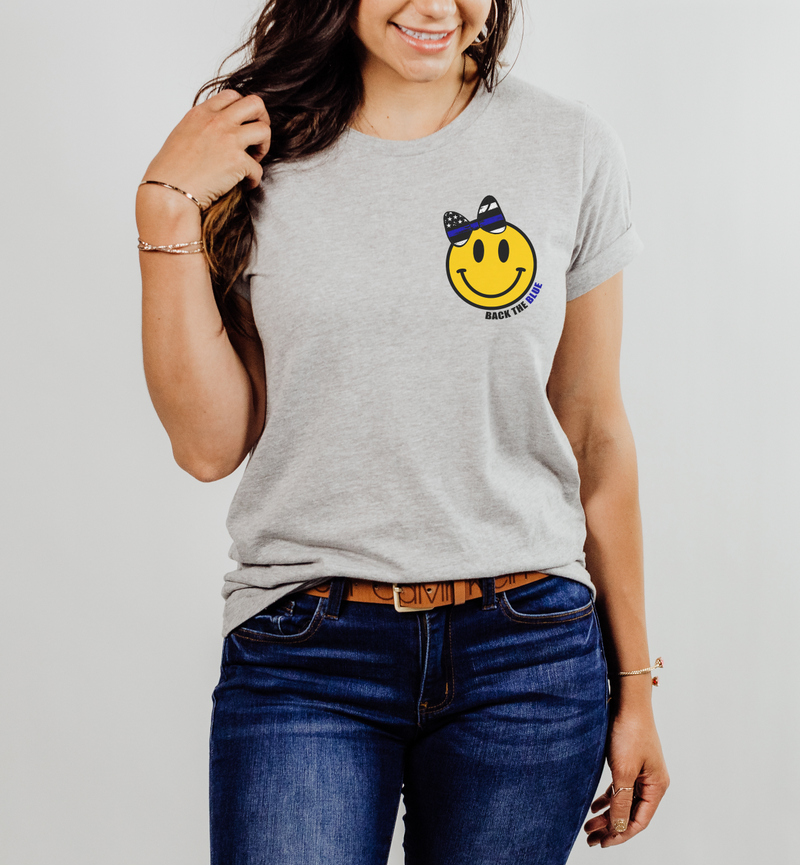 Back The Blue Happy Face © Unisex Top