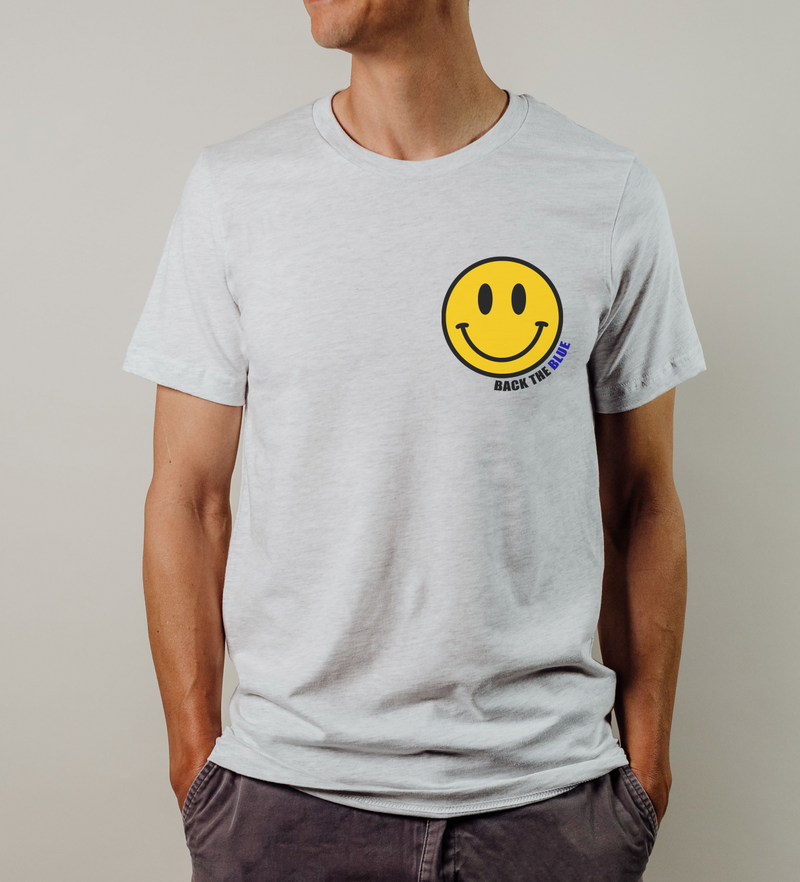 Back The Blue Happy Face © Unisex T-Shirt