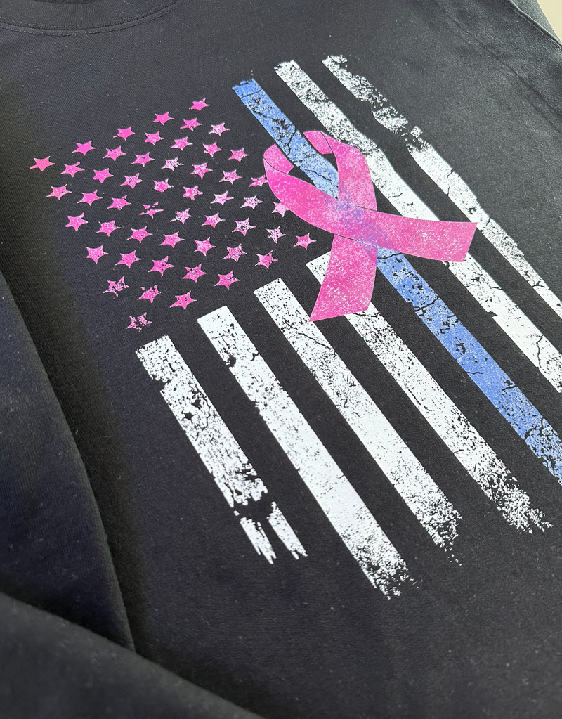 Distressed Thin Blue Line Flag + BC Awareness © Unisex Crewneck Sweatshirt