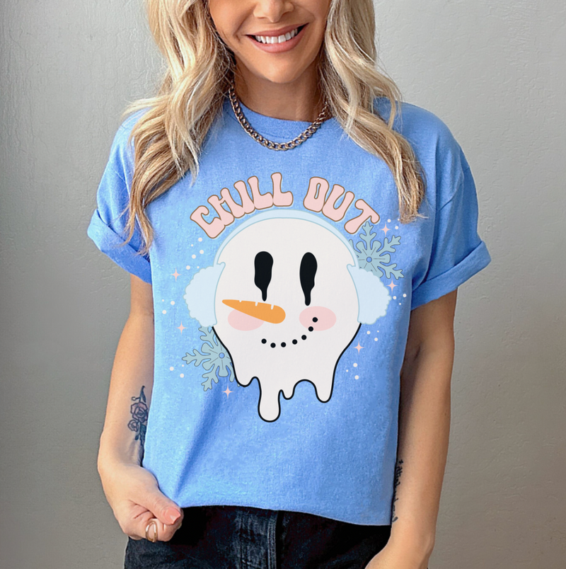 Chill Out Snowman © Unisex Top (Carolina Blue)