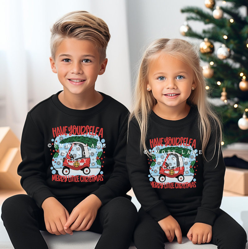 Have Yourself A Merry Little Christmas Tikes Car © Youth Sweatshirt (Fire)
