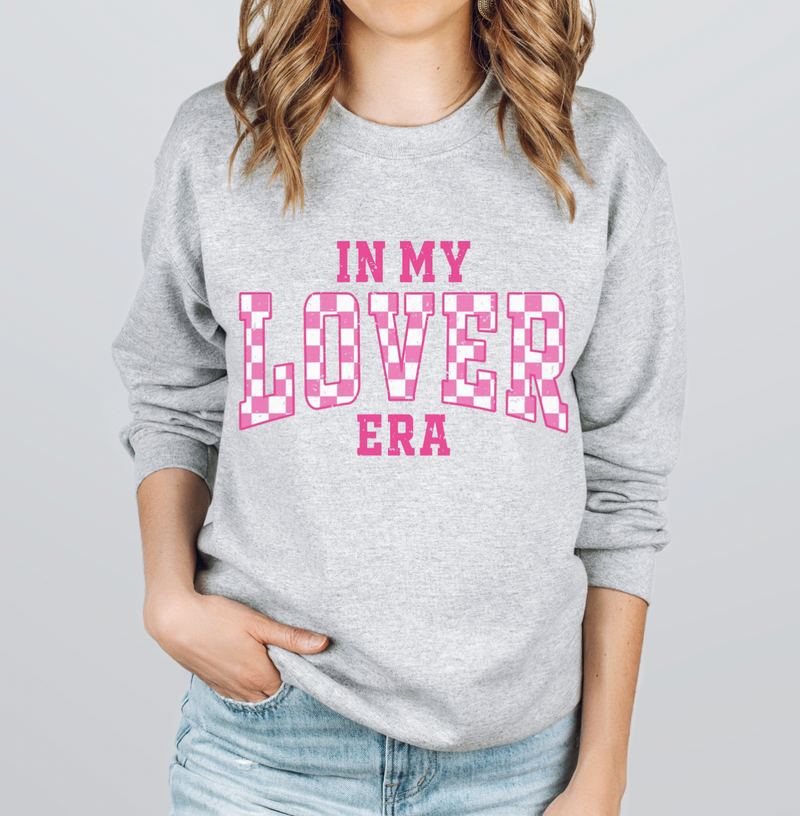 In My Lover Era (Pink Checkered) © Unisex Crewneck Sweatshirt