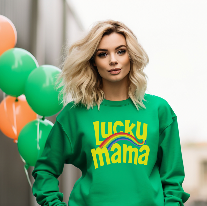 Lucky Charm Mama © Unisex Crewneck Sweatshirt (Green)