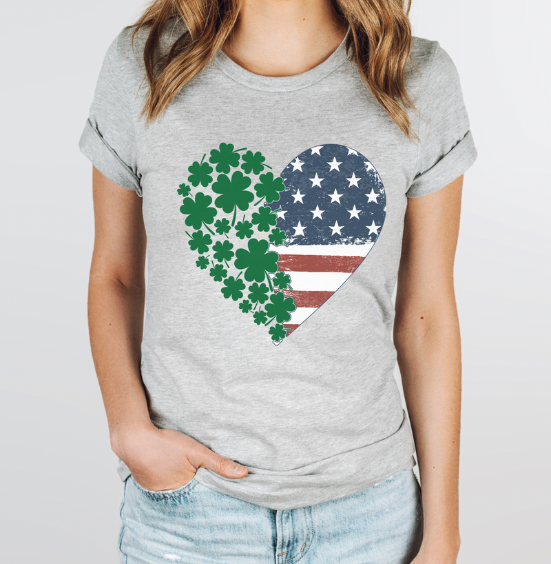 Shamrock Flag Heart © Unisex Top (Americana)