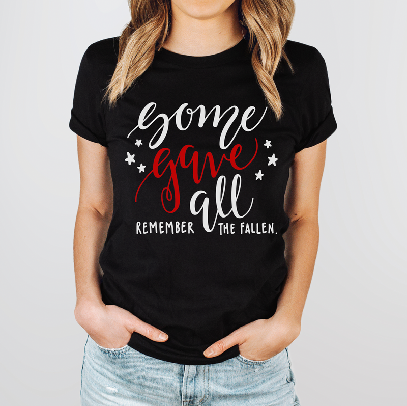 Some Gave All Script © Unisex Top (Thin Red Line)