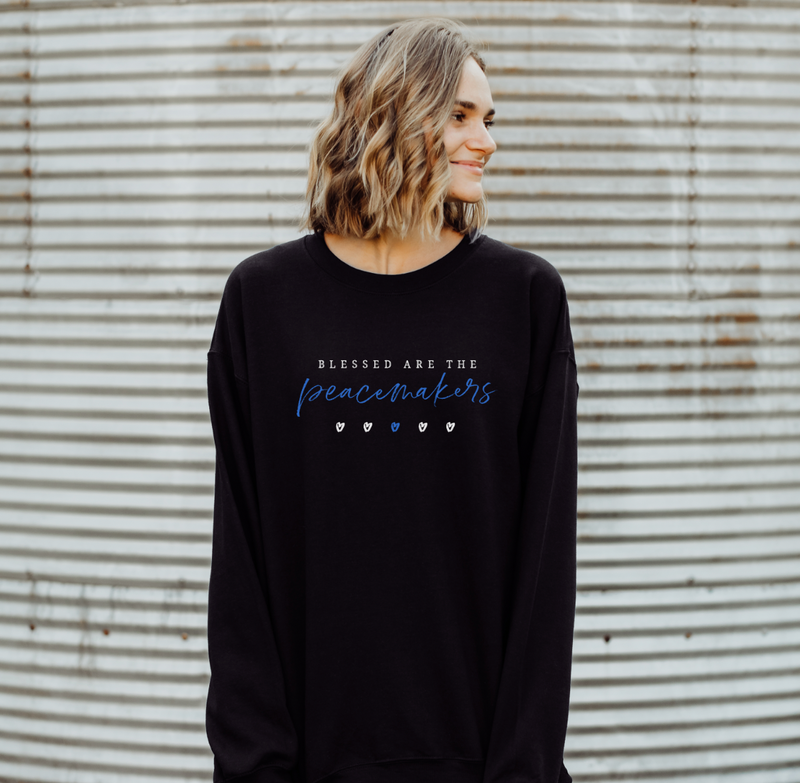 Blessed Are The Peacemakers Heart Script © Unisex Crewneck Sweatshirt