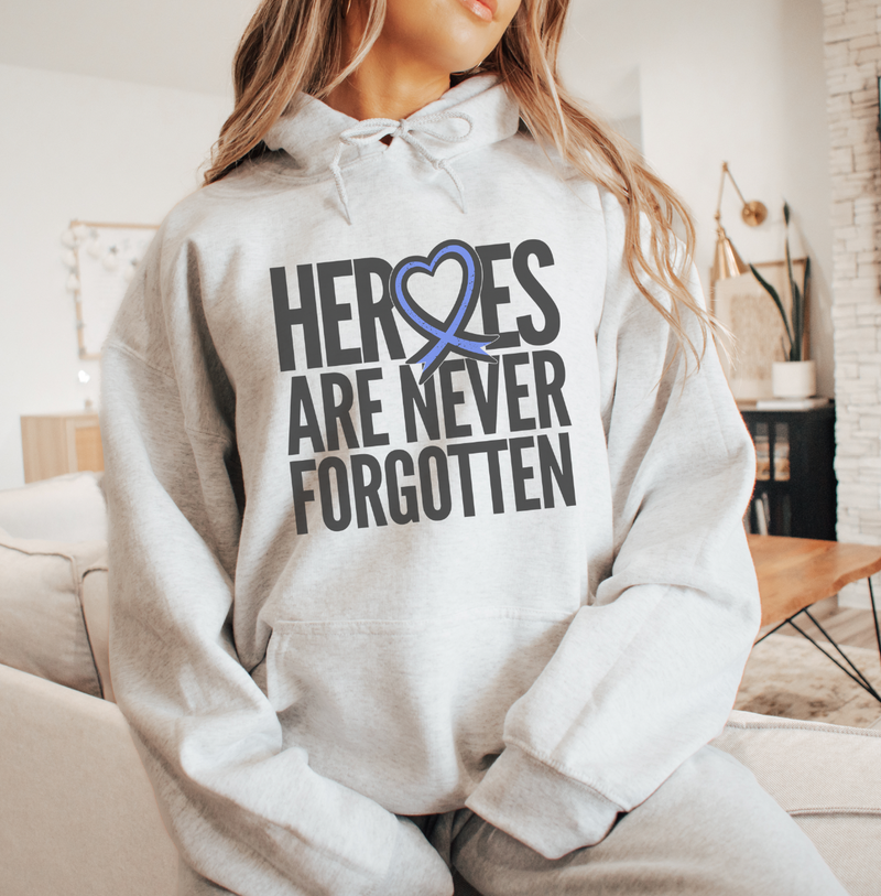 Heroes Are Never Forgotten © Unisex Hoodie (Thin Blue Line)
