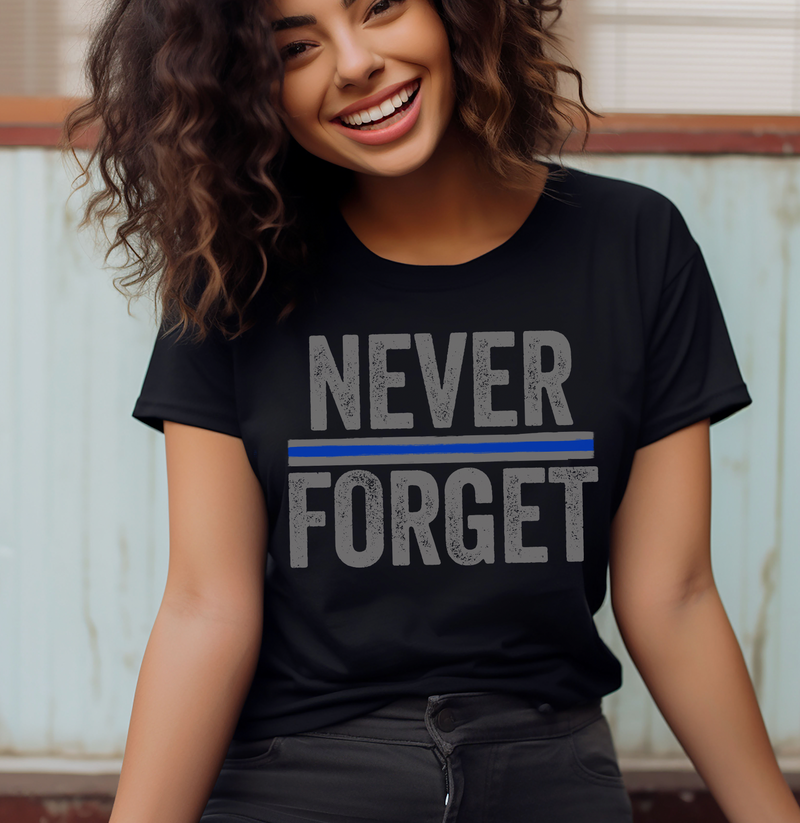 Never Forget © Unisex Top (Thin Blue Line)