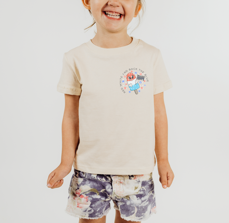 Red White And Back The Blue © Pocket Print Youth Tee