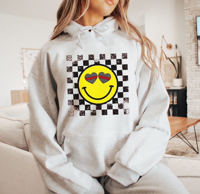 Smiley Heart Eyes (Thin Red Line) © Unisex Hoodie