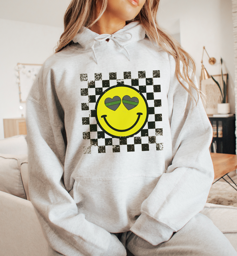 Smiley Heart Eyes (Thin Green Line) © Unisex Hoodie