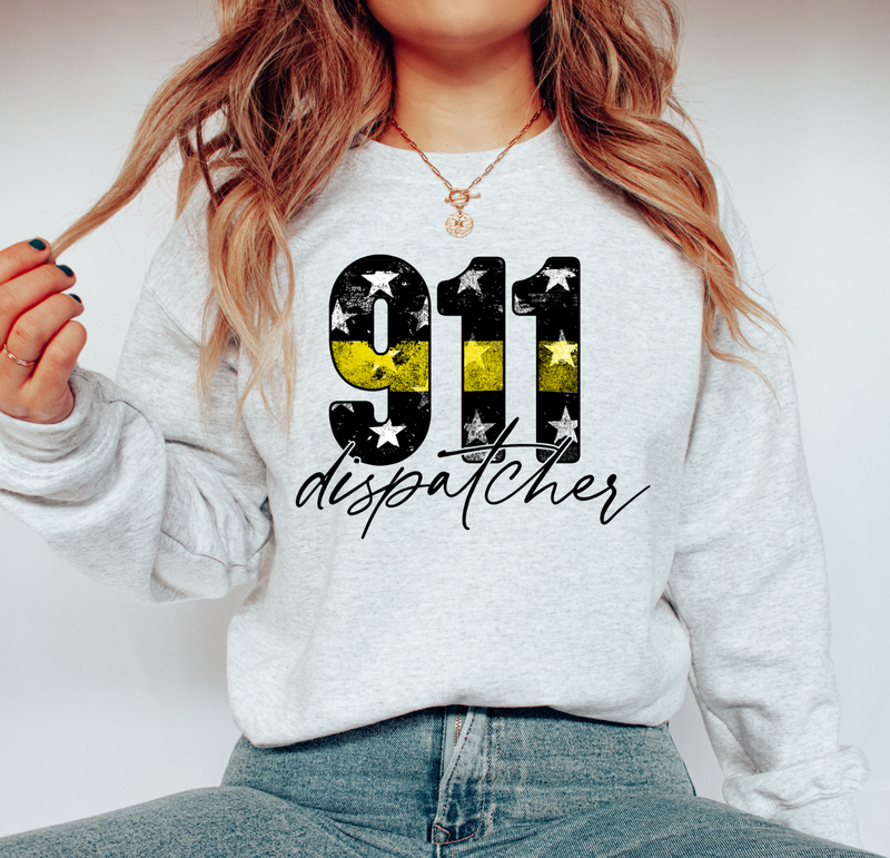 Distressed 911 Stars And Stripes © Unisex Crewneck Sweatshirt