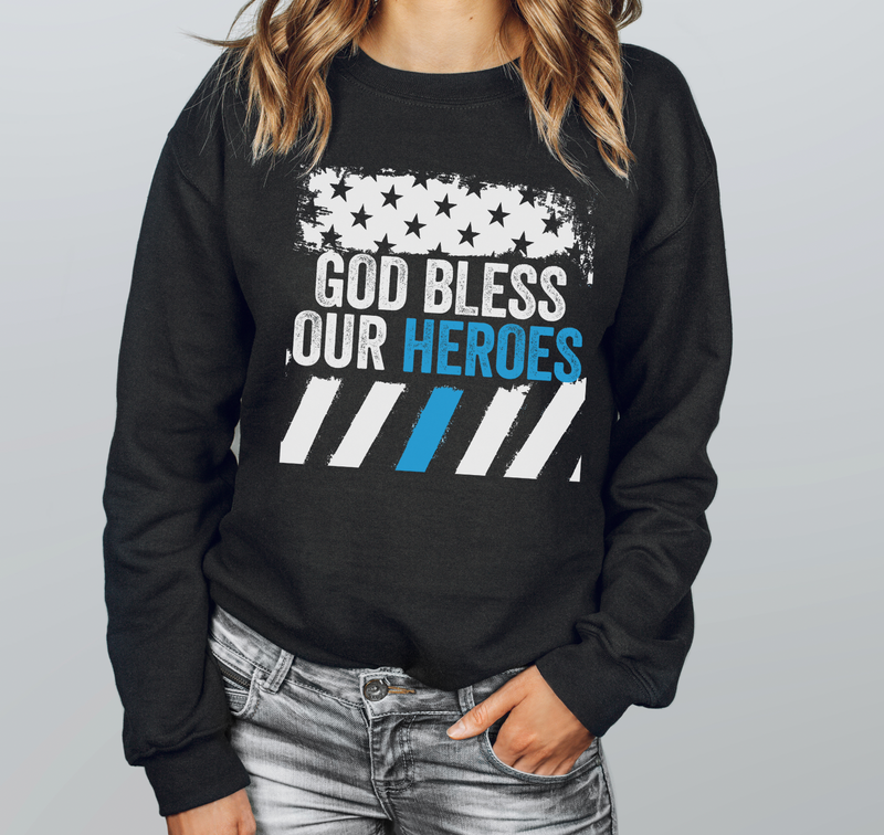 God Bless Our Heroes © Unisex Crewneck Sweatshirt