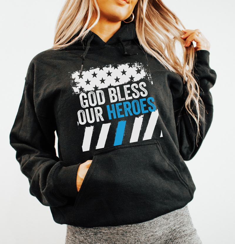 God Bless Our Heroes © Unisex Crewneck Hoodie