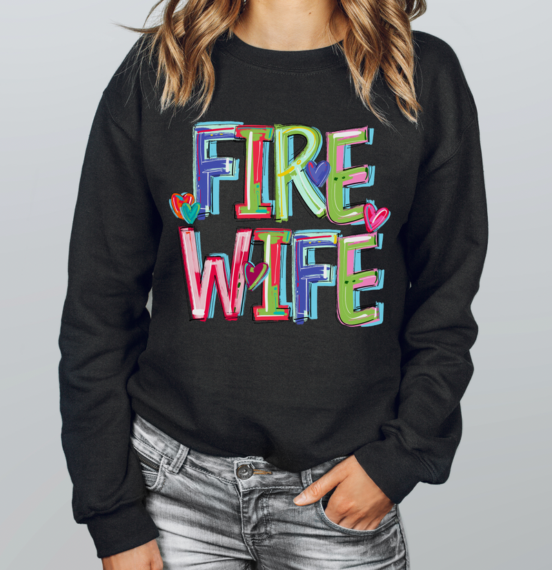 Brushstroke  Fire Wife © Unisex Crewneck Sweatshirt // FINAL SALE