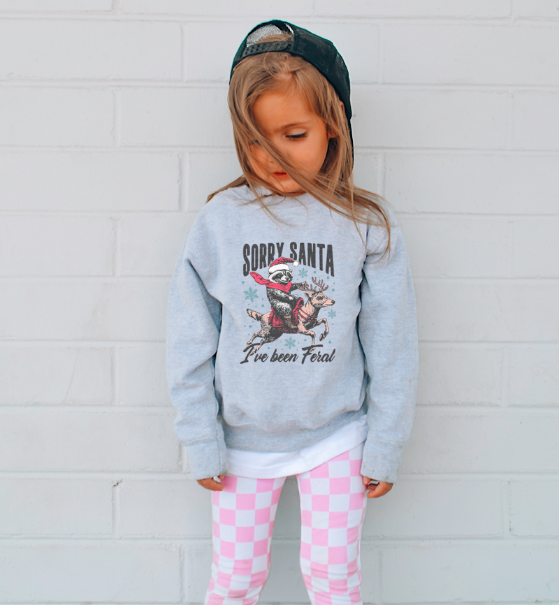 Sorry Santa I've Been Feral Youth Sweatshirt // FINAL SALE