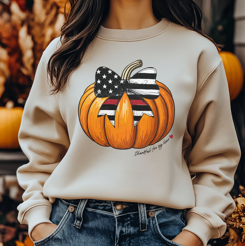 Thankful For My Hero Coquette Pumpkin (TRL) © Unisex Crewneck Sweatshirt