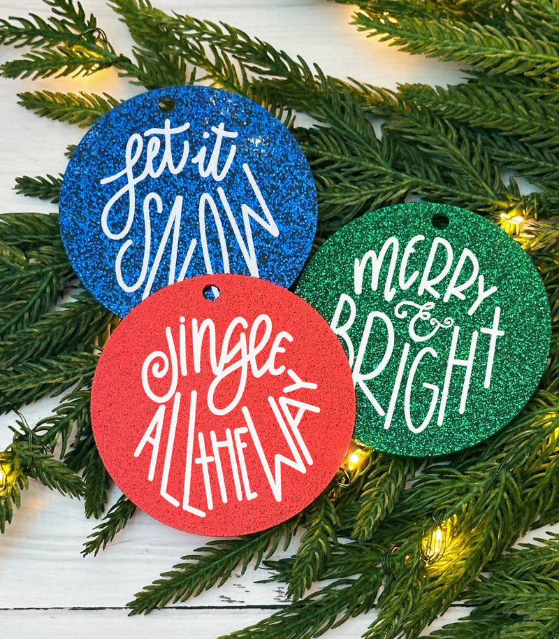 *SELECT YOUR DESIGN* Glitter Acrylic Round Ornament  // FINAL SALE