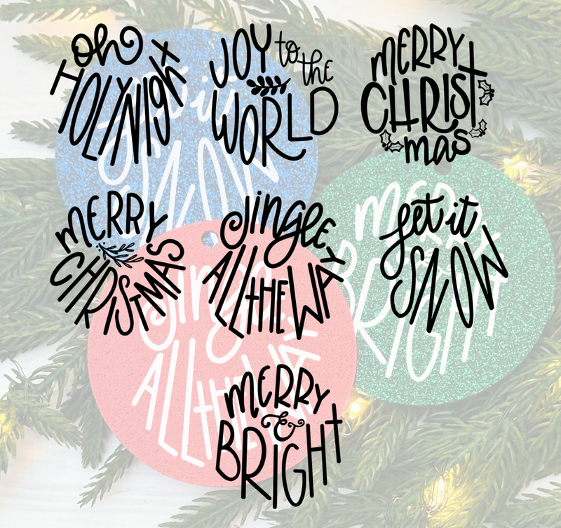 *SELECT YOUR DESIGN* Glitter Acrylic Round Ornament  // FINAL SALE